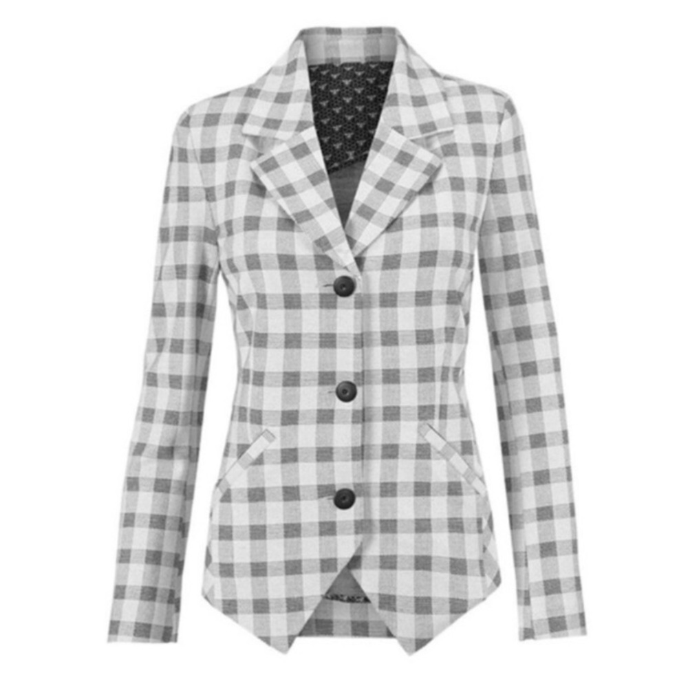 CAbi Valentina Plaid Checker Blazer Jacket